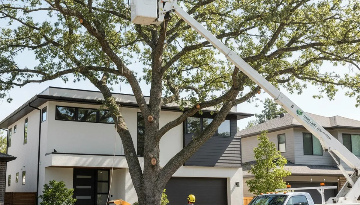Arborist pruning oak tree branches in Charleston, SC for Chop Chop Tree professional tree service